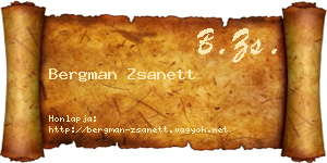 Bergman Zsanett névjegykártya
